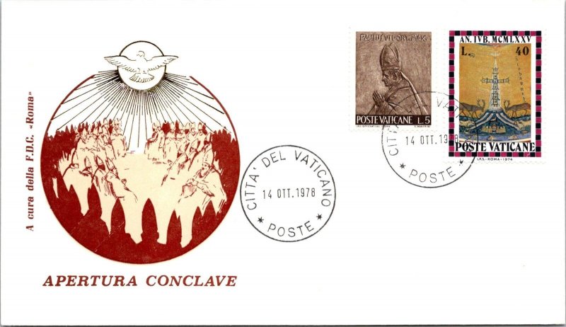 Vatican FDC 1978 - Conclave Opening - Roma Cachet - F30869