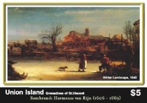 Union Island 2006 - Rembrandt / Artist Stamp Souvenir sheet (#2) MNH