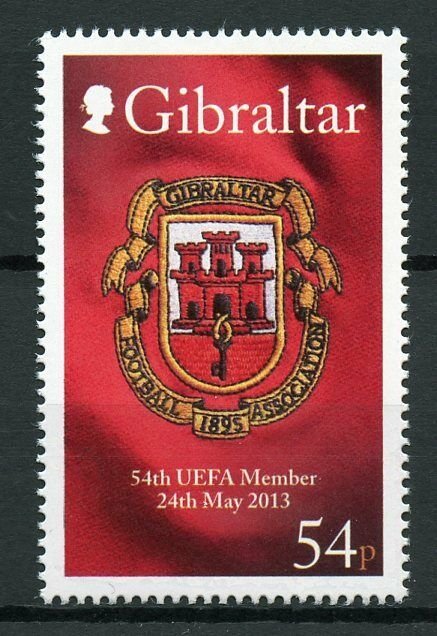 Gibraltar Sports Stamps 2013 MNH 54th UEFA Member Football Soccer 1v Set