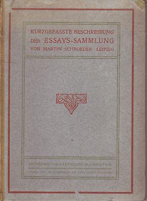 Kurzgefasste Beschreibung der Essays - Sammlung, by Martin Schroeder. Used