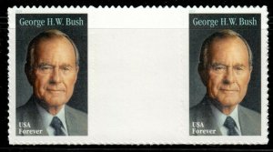 US Stamps Collection Scott #5393 gutter pair Mint NH - George H W Bush