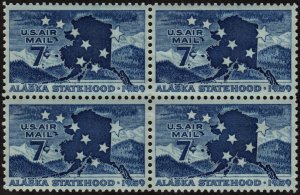 SC#C53 7¢ Alaska Statehood Block of Four (1959) MNH