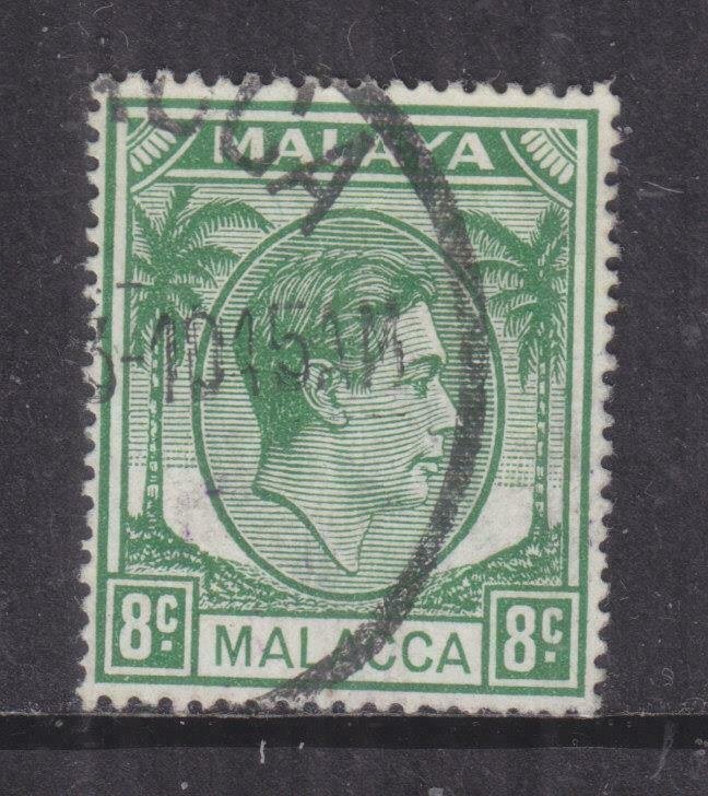 MALACCA, 1952 KGVI 8c. Green, used.