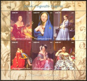 Mozambique 2004 Sc#1729 PAINTINGS BY JEAN AUGUSTE INGRES  Sheet (6) MNH