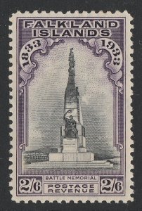 FALKLAND ISLANDS 1933 Centenary 2/6 Battle Memorial. MNH **.