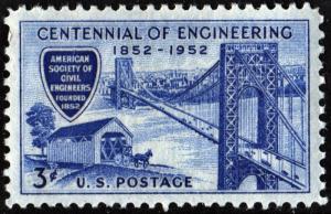 SC#1012 3¢ Engineering Centennial Single (1952) MNH