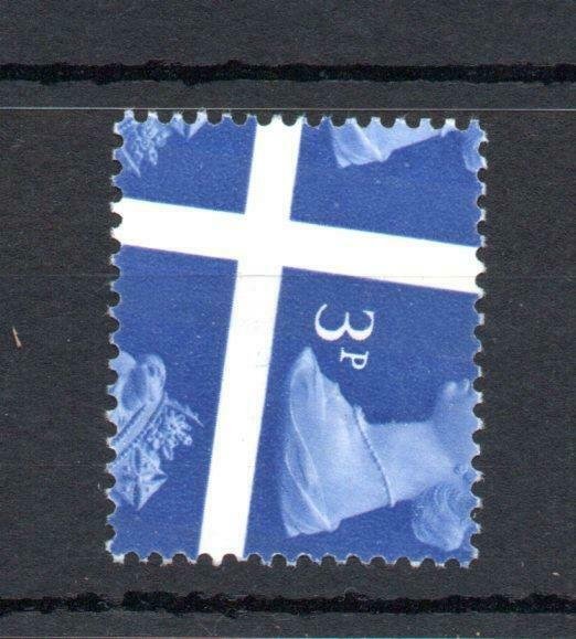 3p 2 BANDS MACHIN UNMOUNTED MINT + SPECTACULAR PERFORATION ERROR