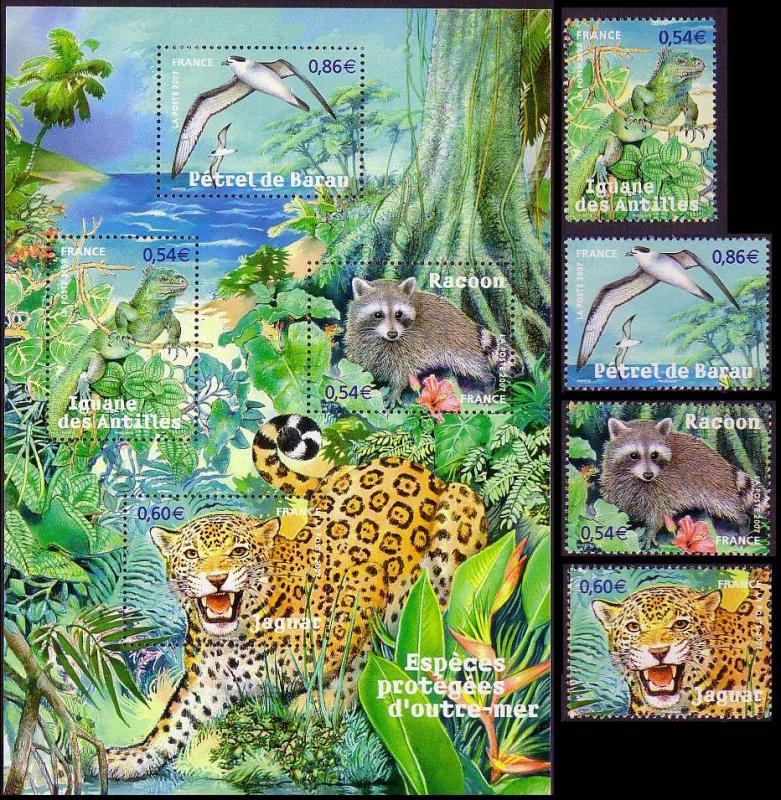 France Endangered Animals 4v+MS SG#4289/MS4293