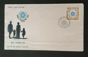 1974 Kathmandu Nepal World Population Philatelic Illustrated First Day Cover