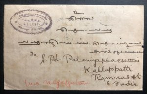 1927 Singapore Straits Settlements Commercial Cover To Kalluppatti India