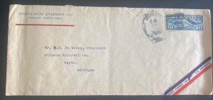 1936 Dorado Puerto Rico Airmail Cover To Wayne MI Usa