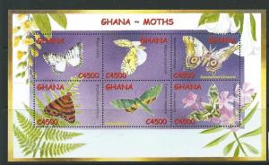 GHANA SGMS3340 2002 MOTHS & BUTTERFLIES MNH