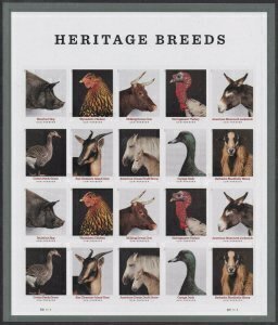 u.s.#5583-5592 Heritage Breeds 55c FE Pane of 20, MNH. O/S Shipping