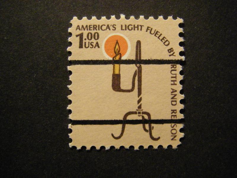 Scott 1610, $1 Rush Lamp, precancel single, MNH, 11mm 