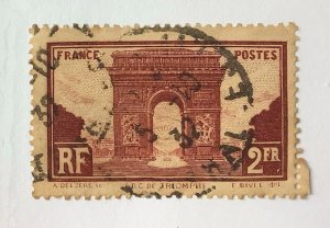 France 1931  Scott 263 used - 2fr, Arc de Triomphe, Triumph Arch