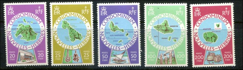 British New Hebrides SC#241-2, 246, 248-9 Colony Maps MNH