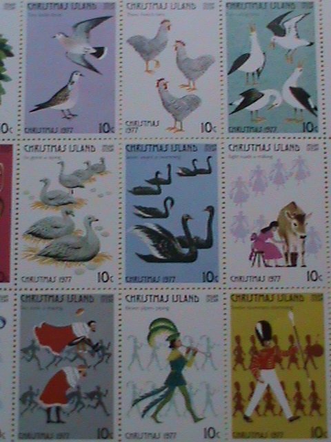 CHRISTMAS ISLAND STAMP :1977 SC#86  THE TWELVE DAYS OF  CHRISTMAS  -MNH  SHEET