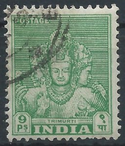 India 1949 - 9p Trimurti - SG311 used