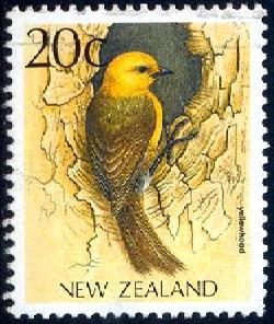 Bird, Yellowhead, New Zealand stamp SC#921 used