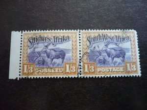 Stamps - South West Africa - Scott# 116 - Used Pair of Stamps