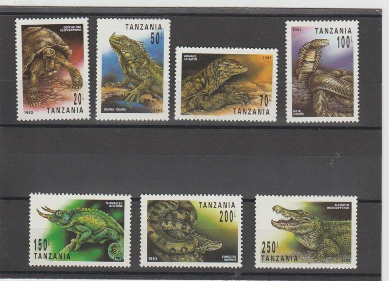 Tanzania  Scott#  1128-1134  MH  (1993 Reptiles)