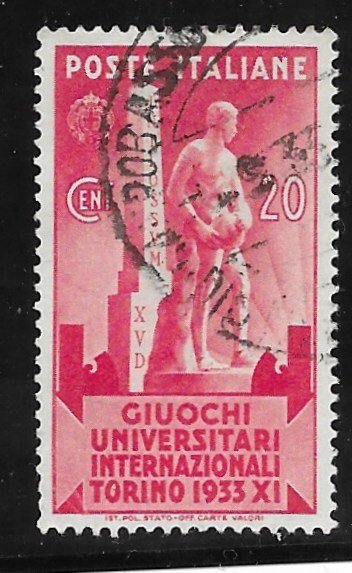 Italy # 307  University Games Turin   1933  (1)  Used