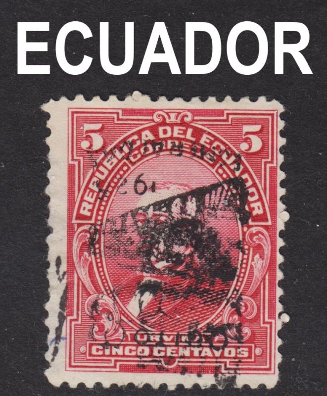 Ecuador Scott 264 INVERTED OVERPRINT ERROR Fine used.