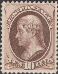 US Stamp #150 10c Brown Jefferson MINT NO GUM SCV $800.00