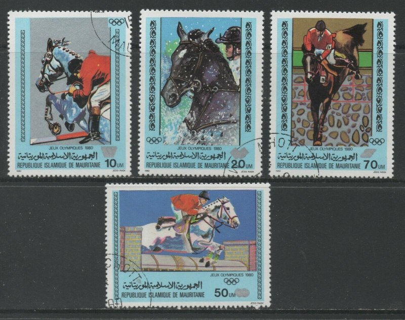 Thematic Stamps Sports - MAURITANIA 1980 OLYMPICS (Equestrian) 657/60 4V used