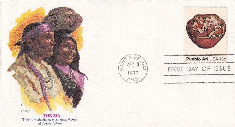 1977, Pueblo Art-The Zia, Fleetwood, FDC (E12234)