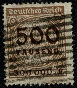 GERMANY 1923 500T BROWN USED (VFU) SG 315 P.14 VF/XF