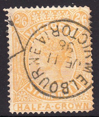 1898 Victoria Australia QV postally used 2/6 Wmk 70 perf 12½ Sc# AR38 CV $37.50