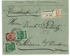 German Offices in Turkey 1891 Constantinople cancel on cover to Germany, Mi 10b