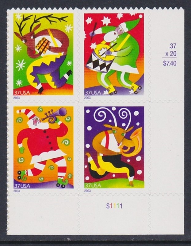 3824a Christmas Plate Block MNH