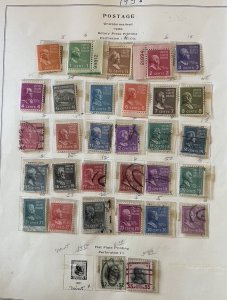 US Scott 803-834 Prexies Mint and Used in Mounts on album Page Missing 832