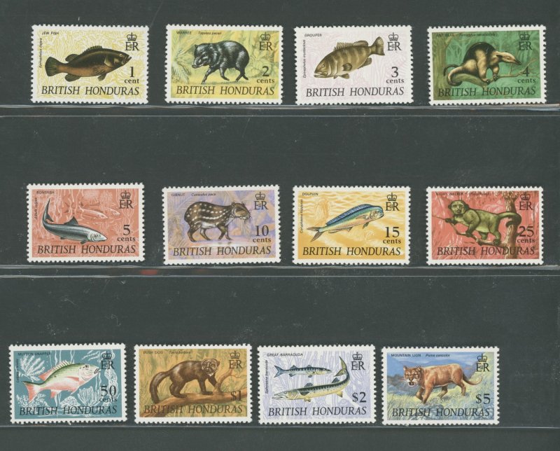 1968 British Honduras, Stanley Gibbons #256-67 - Complete 12 Value Series - Wild
