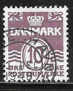 Denmark 229: 10o Numeral, used, F-VF