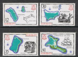 Kiribati 1981 Sc#369/372 Map of the Islands Set (4) MNH