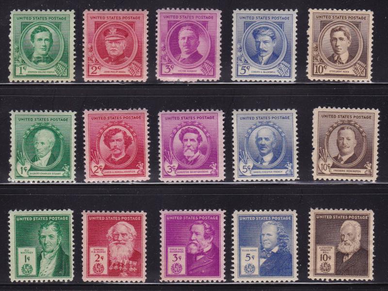 United States 1940 Famous Americans Complete (35) Scott Nr. 859-893 F/VF/NH(**)