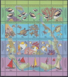 COCOS ISLANDS Sc# 292a-f MNH SHEET of 20 MARINE LIFE STAMPS of ALL TYPES