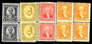 U.S. 704-15 F-FVF MNH/MH  Blks/4 (12425) 