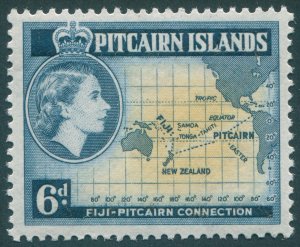 Pitcairn Islands 1957 6d pale buff & indigo SG24 MNH