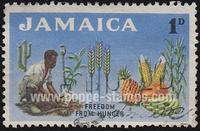 Jamaica SG#201 Used - 1963 1d. - Vegetables, Farmer, FAO -