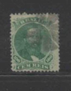 BRAZIL #58 1866 100r DON PEDRO F-VF USED b