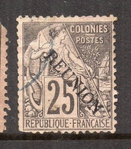 Reunion 1891 Early Issue Fine Used 25c. Optd NW-230773