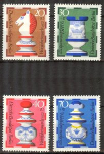 Berlin Germany 1972 Chess Pieces Set of 4 MNH