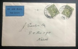 1932 Zanzibar First Outbound Flight Airmail Cover FFC To Nairobi Kenya