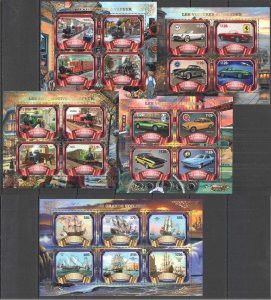 B0620 2017 Transport History Sailing Ships Steam Trains Cars ! 5Kb Mnh