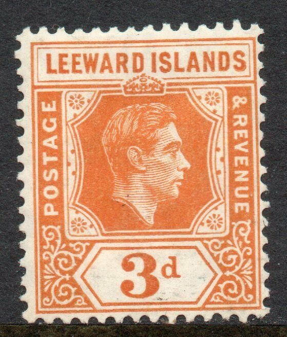 Leeward Islands: 1937 KGVI 3d SG 107 mint