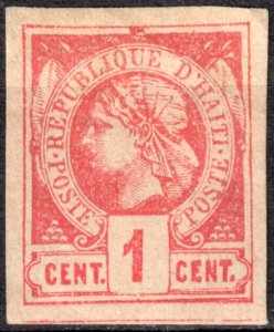 Haiti #1  Unused No Gum - 1c ver Liberty Head (1881)